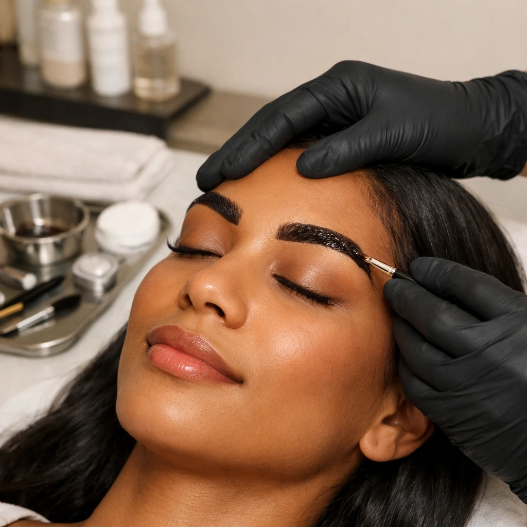 Eyebrow Tinting treatment result at EM Lash Studio Collinsville in Collinsville, IL